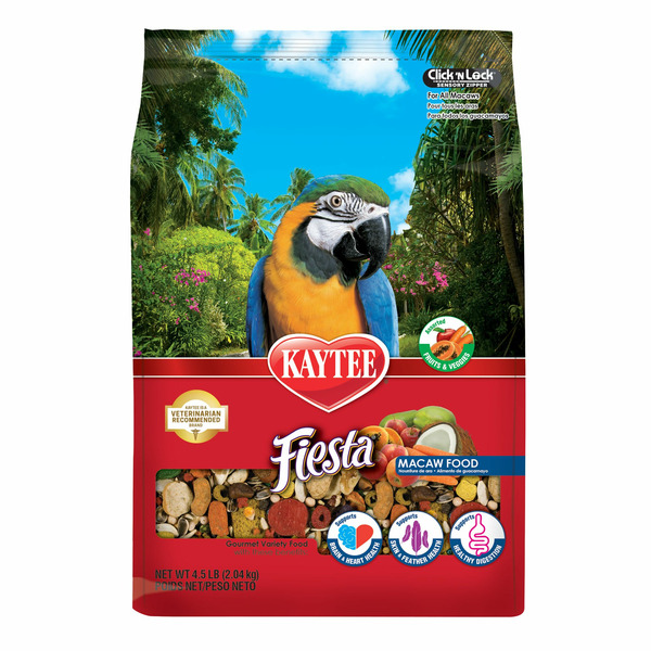 Kaytee Macaw Gourmet Variety Diet With Omega-3 & Probiotics Plus Fun Variety Mix Fiesta