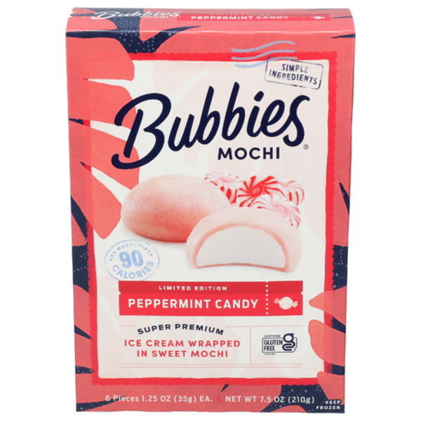 Bubbies Hawaii Mochi Peppermint Ice Bites 6 Pack