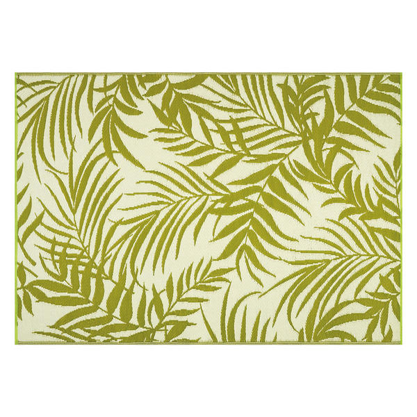 Kirkton House Reversible Indoor/Outdoor Rug, 5 x 7 ft - Green Leaves ...