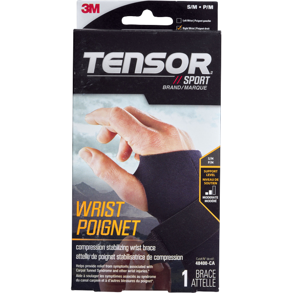 Tensor Compression Stabilizing Wrist Brace Right Wrist S/M Same