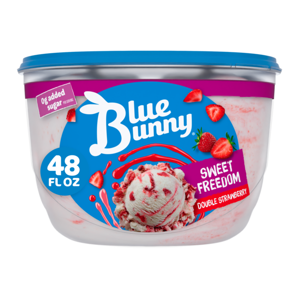 Blue Bunny Sweet Freedom Double Strawberry Swirl Reduced Fat Ice