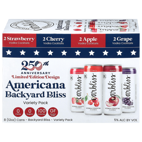 Carbliss Americana Backyard Bliss Assorted Vodka Cocktail Variety