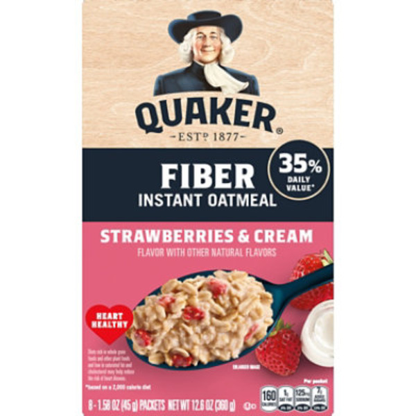 Quaker Fiber Instant Oatmeal Strawberries & Cream