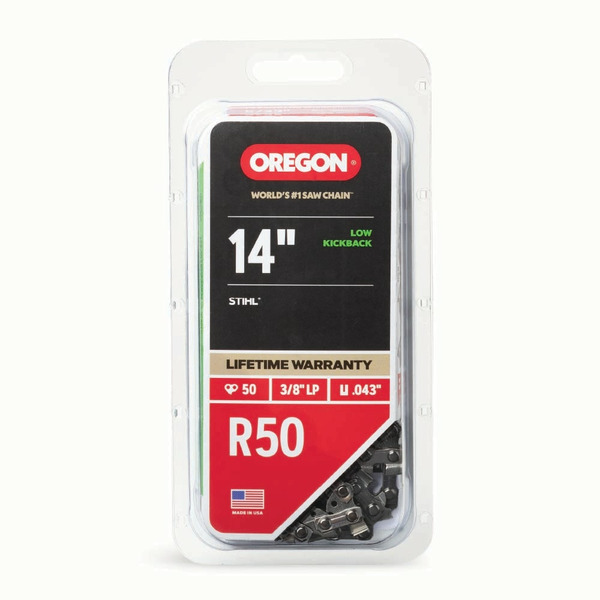 Oregon R50 50 Link Replacement Chainsaw Chain For 14-in , 0.043-in Gauge , 3/8-in Pitch