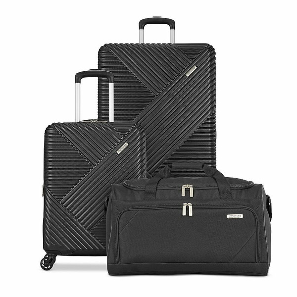 American Tourister Ellipse NXT 2.0 Hardside Luggage & Duffel Bag 3-piece Set, Black