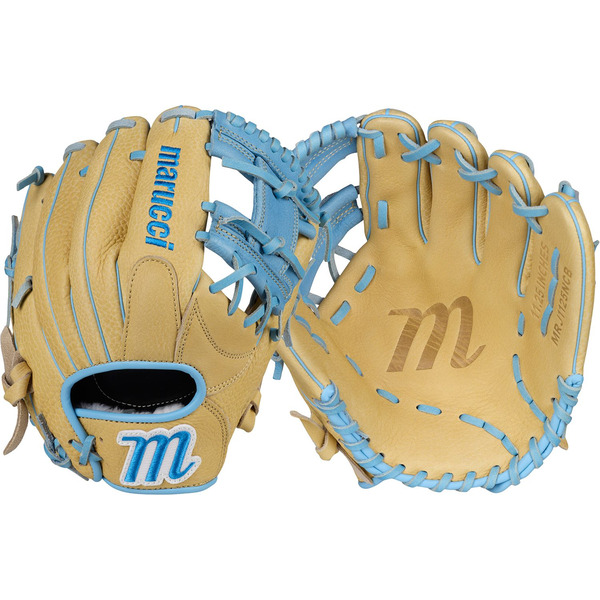 Marucci 11.25" Youth Marksman Series Glove, Right Hand Throw - Tan/Blue