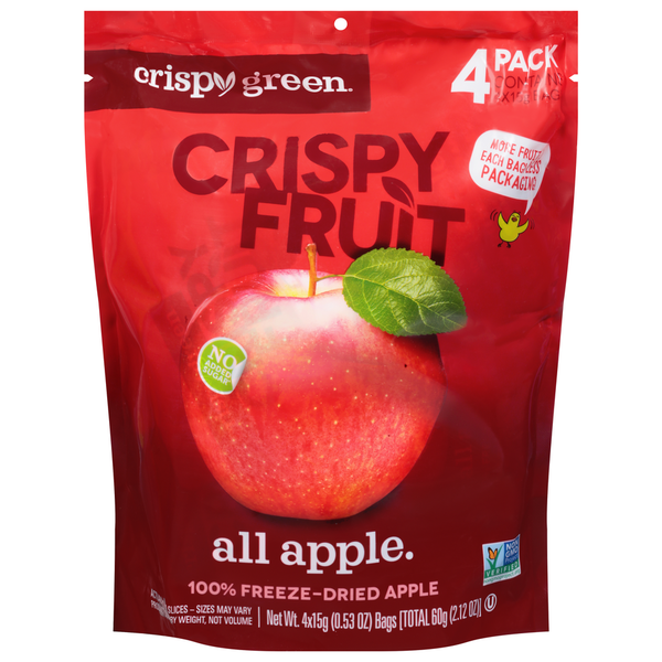 Crispy Green Crispy Fruit, All Apple, 4 Pack Same-Day Delivery or
