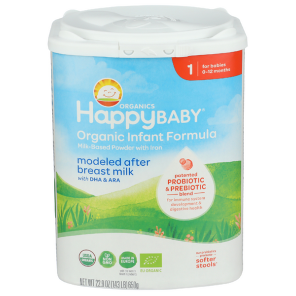 Happy Baby Organic Stage 1 Infant Milk-Based Formula With Iron