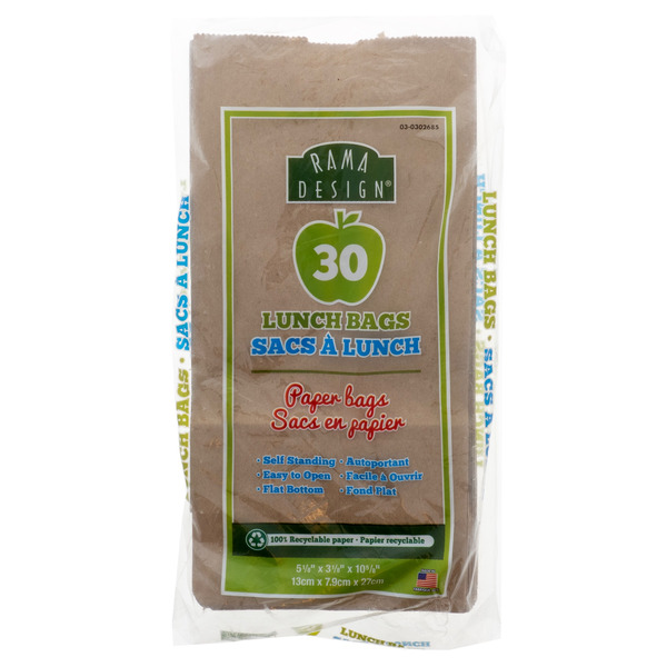 Dollarama Lunch Brown Paper Bags, 30 Pack
