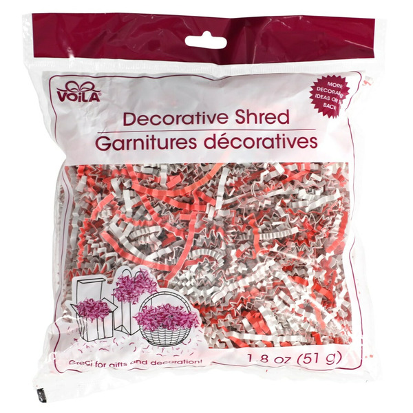 Voila Crinkle Paper Shreds - Coral & White Same-Day Delivery