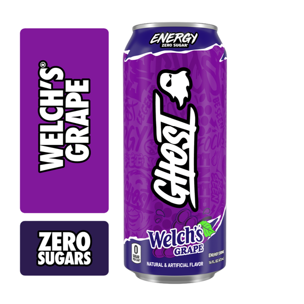 GHOST Zero Sugar Energy Drink, Welch's Grape Same-Day Delivery or