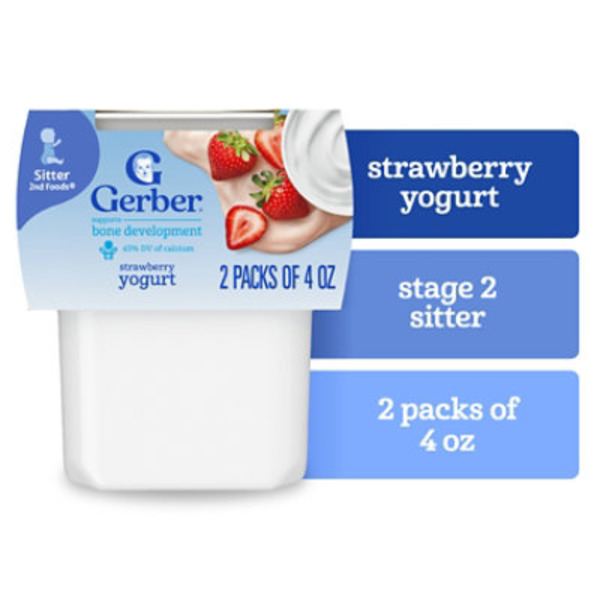 Gerber Stage 2 Baby Food Strawberry Yogurt Tubs Baby Yogurt