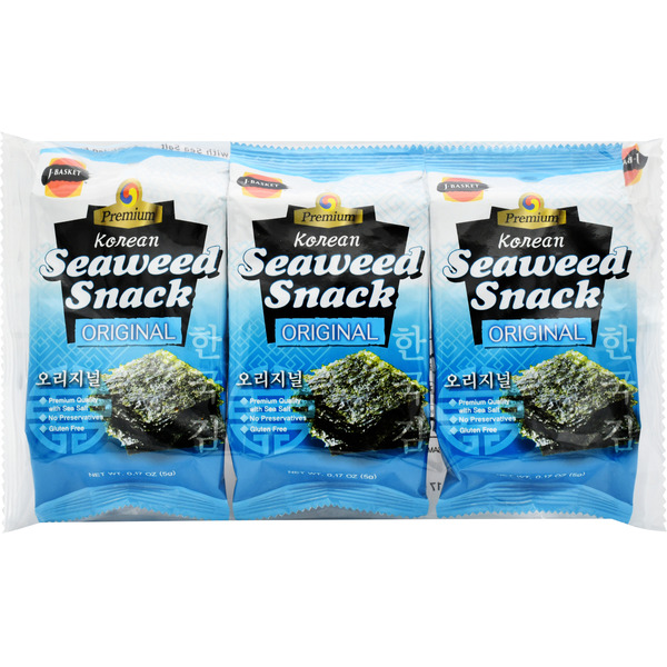 J-Basket Seaweed Snack, Korean, Original