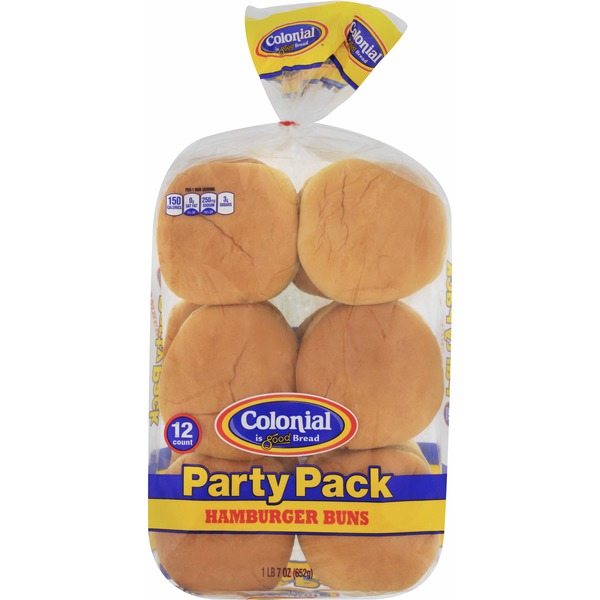 Colonial Sliced Hamburger Buns Party Pack (23 oz) Instacart