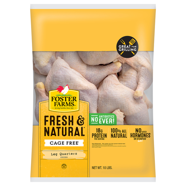 Foster Farms Chicken, Leg Quarters, Fresh & Natural