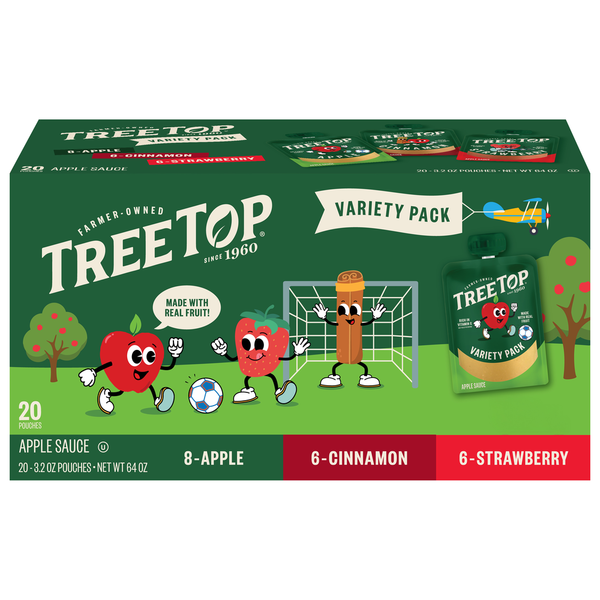 Tree Top Apple Sauce, Cinnamon/Strawberry/Apple, Variety Pack