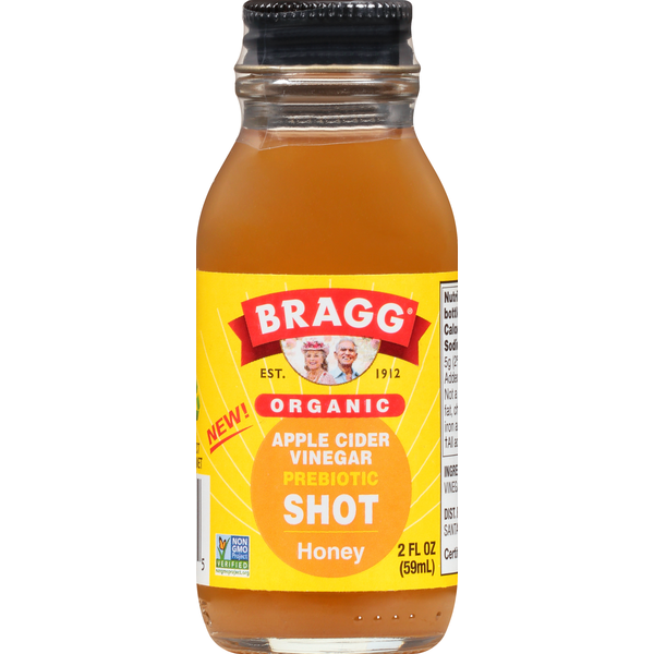 Bragg Apple Cider Vinegar, Organic, Honey, Prebiotic Shot