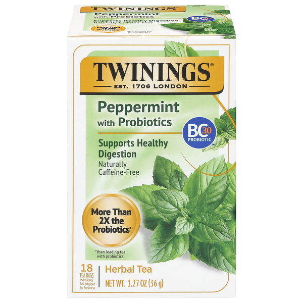 Twinings Tea Bags Peppermint with Probiotics Herbal Tea Same-Day