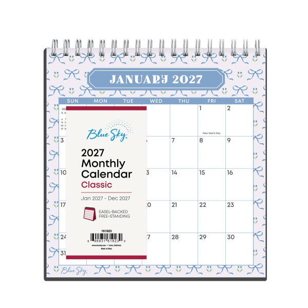 Blue Sky 2027 Clarice Monthly Desk Calendar With Stand, 6-1/8 x 6-3/8 in