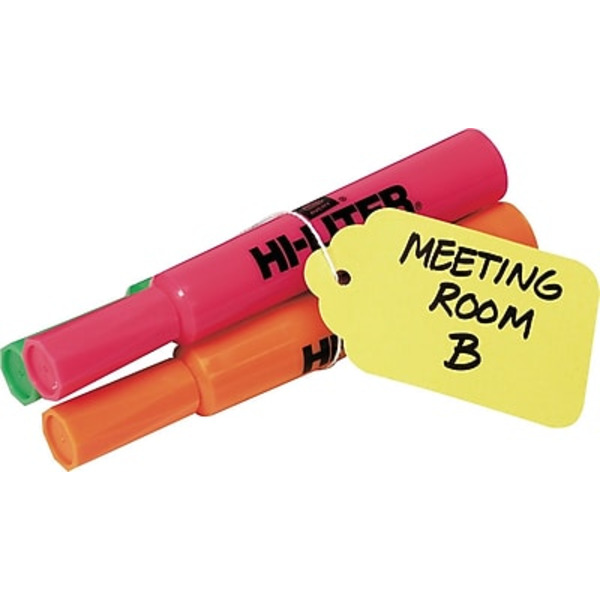 Avery 2 3/4" x 1 11/16" Strung Yellow Marking Tags