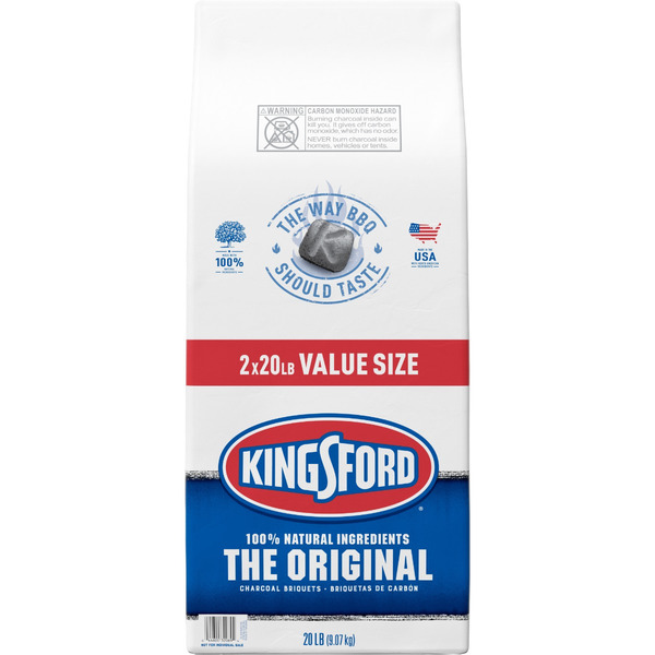 Kingsford Original Charcoal Briquettes, BBQ Charcoal for Grilling � 20 Pounds Each (Pack of 2) (32069)