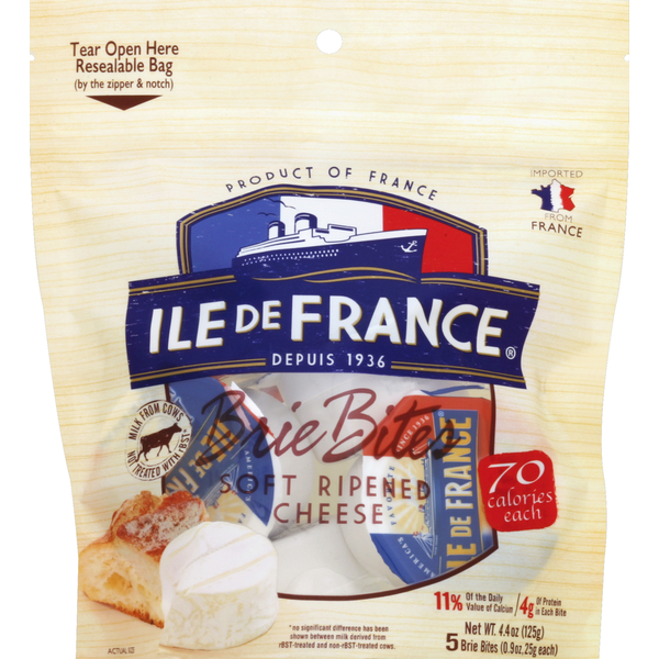Ile de France Cheese, Soft Ripened, Brie Bites Same-Day Delivery