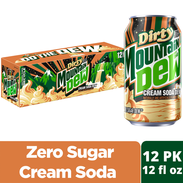 Mountain Dew Dirty Zero Sugar Cream Soda Cans Same-Day Delivery or
