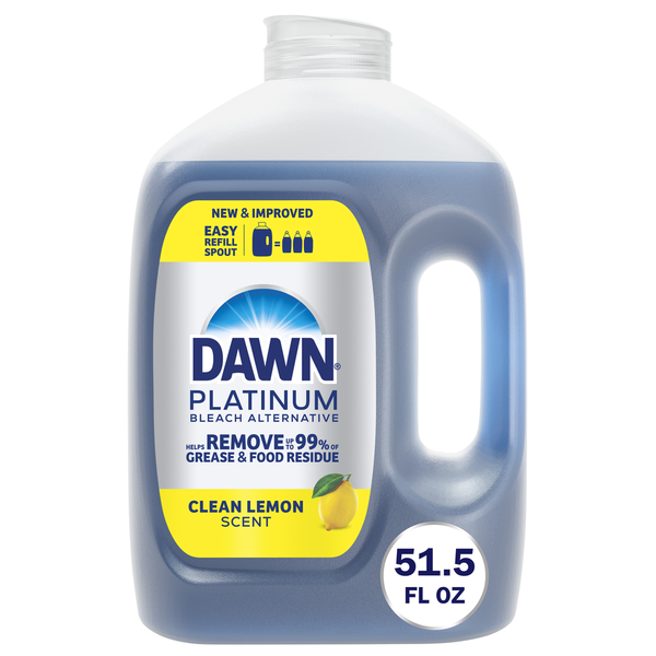 Dawn Platinum Refill Jug Dish Soap Bleach Alternative Clean Lemon
