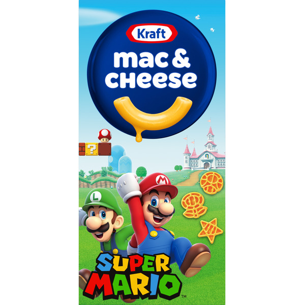 Kraft Mac & Cheese Macaroni and Cheese Dinner with Super Mario Power-Up Pasta Shapes