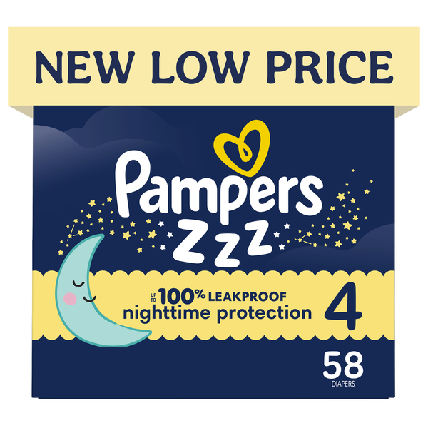 Pampers Swaddlers Overnights Diapers - Size 4 (22-37 lbs)