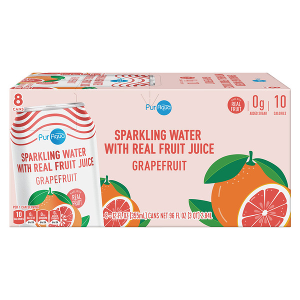PurAqua Sparkling Water With Grapefruit Juice Same-Day Delivery or