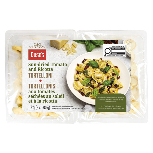 Duso's Sun-dried Tomato and Ricotta Tortelloni, 2 x 500 g