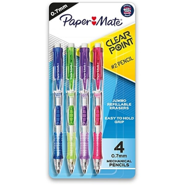 Paper Mate 0.7mm Fashion Assorted Colors Clear Point Mechanical Pencils