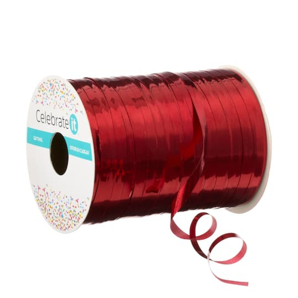 Celebrate It 3/16" Red Glitter Curling Ribbon