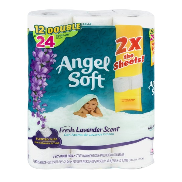 Angel Soft 2Ply Toilet Paper with Fresh Lavender Scent 12 CT from