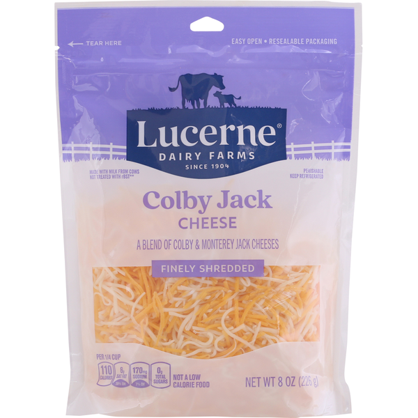 Lucerne Finely Shredded Cheese, Colby Jack