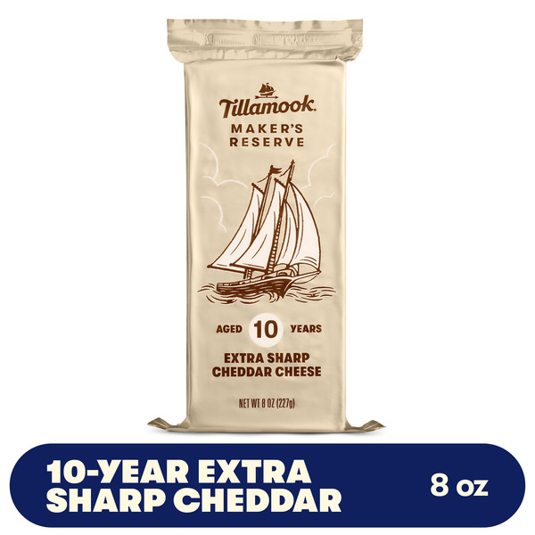 Tillamook Maker’s Reserve 10 Year Extra Sharp Cheddar Cheese Block, 8oz