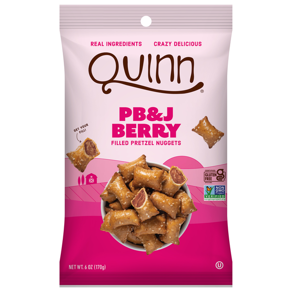 Quinn Snacks PB&J Berry Filled Pretzel Nuggets Same-Day Delivery