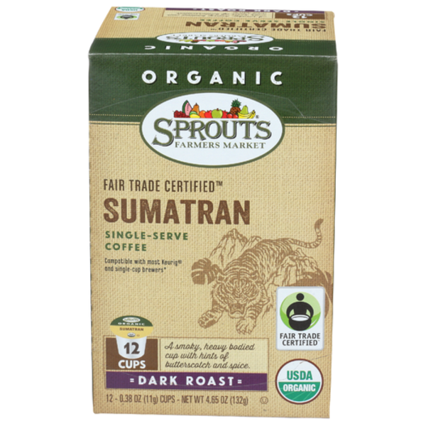 Sprouts Organic K Cup Sumatran Coffee Same-Day Delivery or Pickup