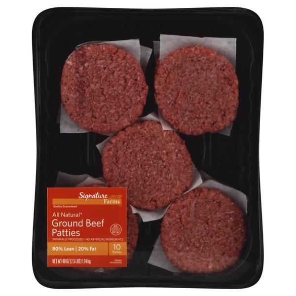 Signature Farms Ground Beef Patties (10 ct) from Safeway Instacart