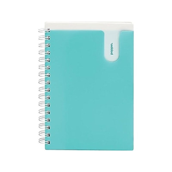 Poppin 6" x 8.5" 80 Sheets Aqua College Ruled Medium Pocket Notebook