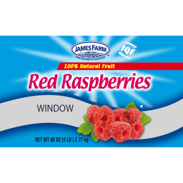 Frozen James Farm - Red Raspberries - 2/5 lbs