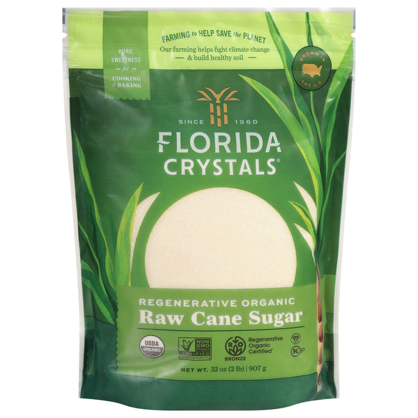 Florida Crystals Regenerative Organic Raw Cane Sugar 2 lb. Pouch