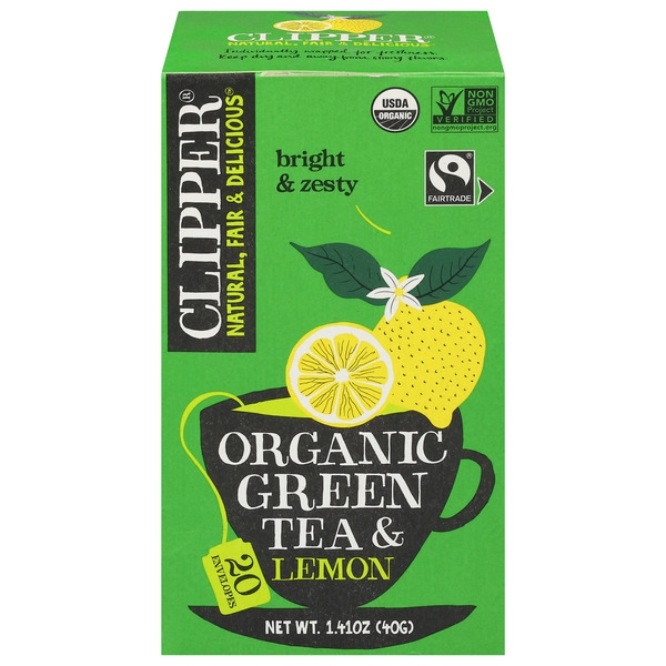 Clipper Organic Green Tea & Lemon Tea Bags Same-Day Delivery or