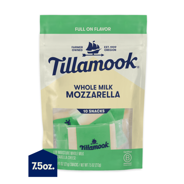 Tillamook Whole Milk Mozzarella Cheese Snacks 10 Count