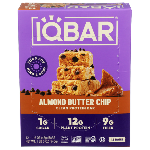 Iq Bar Almond Butter Chip Bar 12 Pack