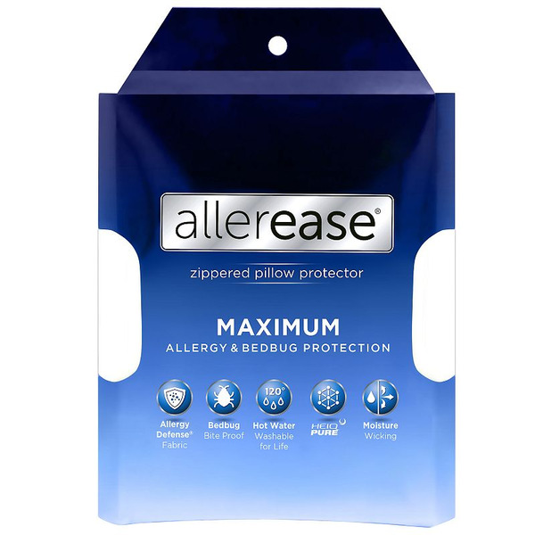 Allerease Pillow Protector, Zippered, Standard/Queen