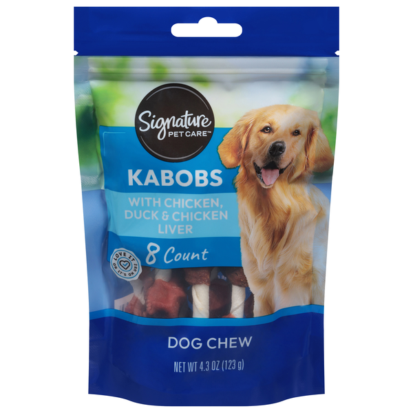Signature Pet Snack for Dogs, Kabobs, with Chicken, Duck & Chicken Liver