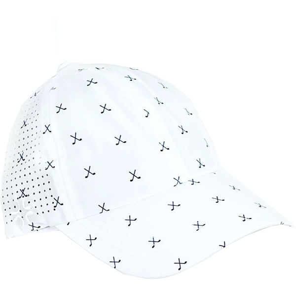 Vimhue Women's Golf Club Print Sun Goddess Golf Hat, One Size - White/Navy