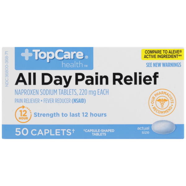 Top Care All Day Pain Relief Naproxen Sodium 220 Mg Pain Reliever/Fever ...